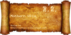 Mathern Ulla névjegykártya